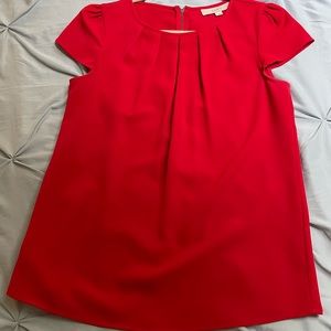Bold Red Short Sleeve Blouse
